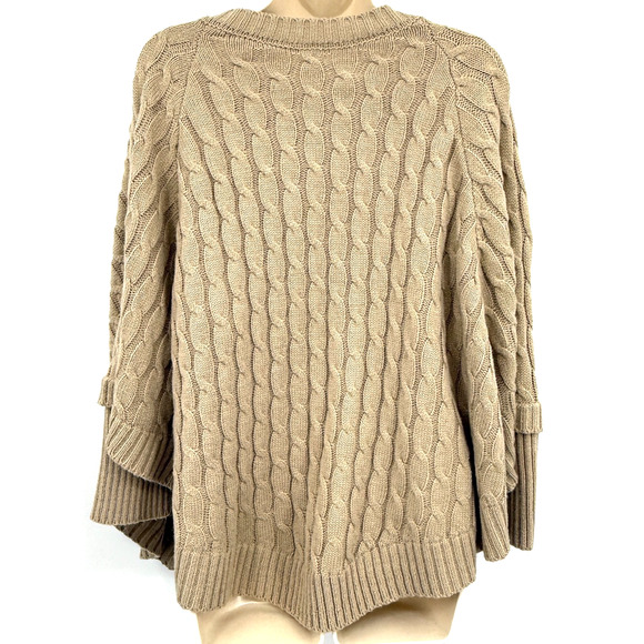 Pretty Persuasions Cape Sweater Women's L/XL Tan Fall Winter Weather Cottagecore - Picture 4 of 6